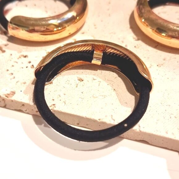 New ZARA 4pc Gold Ponytail Hair Rings - Picture 5 of 11